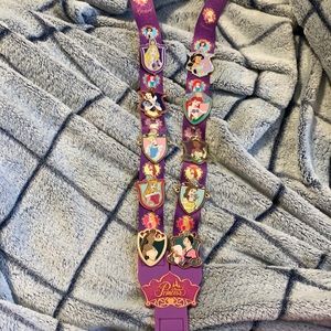 Complete Disney princess pin set and lanyard